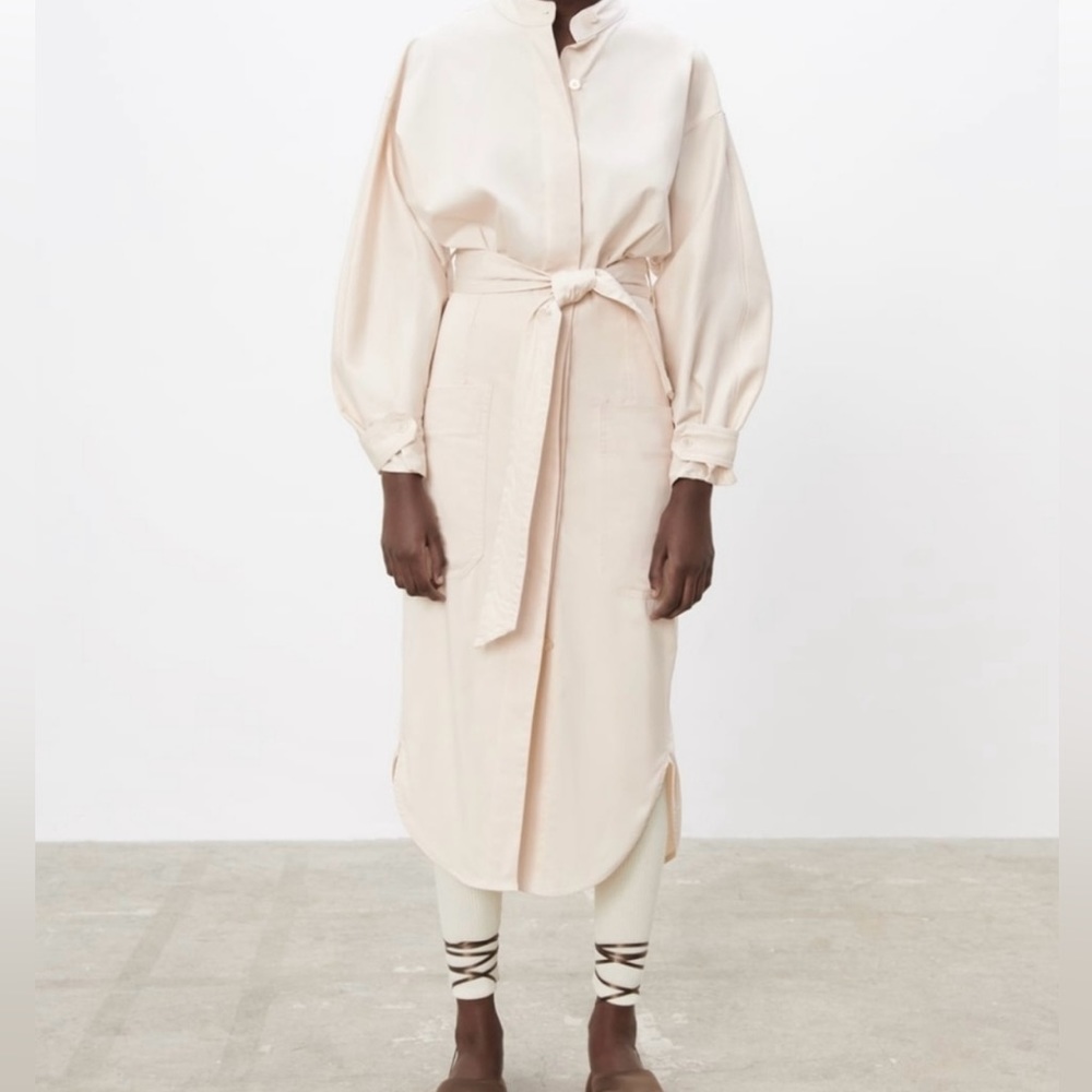 Zara Cream Trench Coat‎ Dress